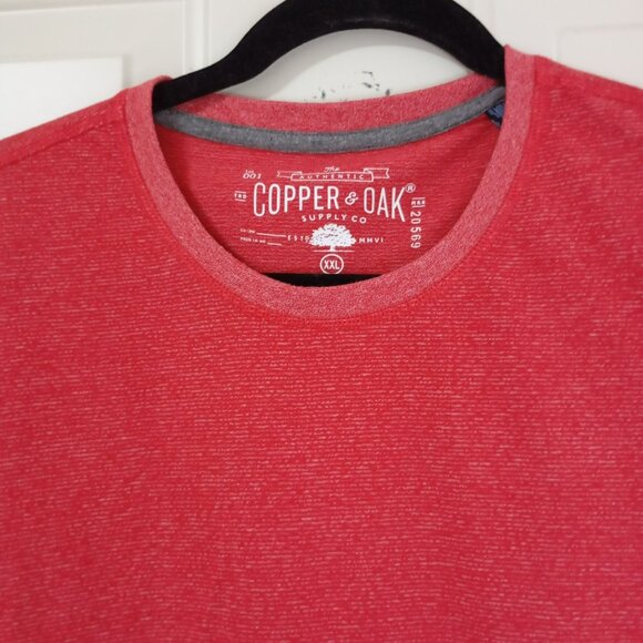Copper & Oak T-Shirt Mens Red Heathered  XXL Cotton/Polyester Blend - Picture 4 of 7